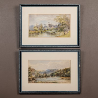 Lot 254 - Two watercolours of riverside scenes