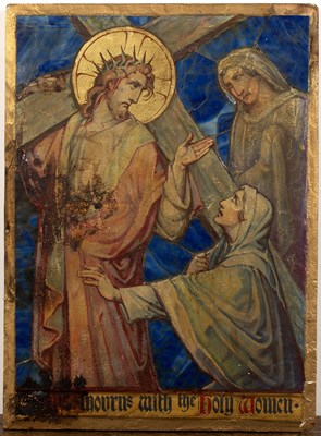 Lot 149 - 'The way of the cross' religious panel early...