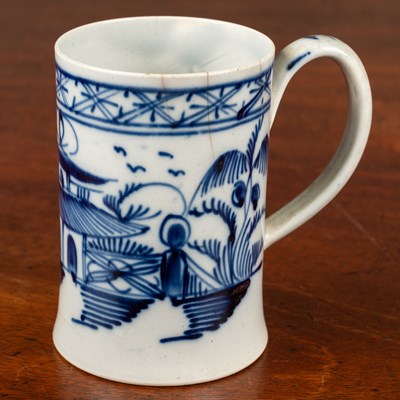 Lot 505 - An 18th century pearlware, possibly Liverpool, mug of small size