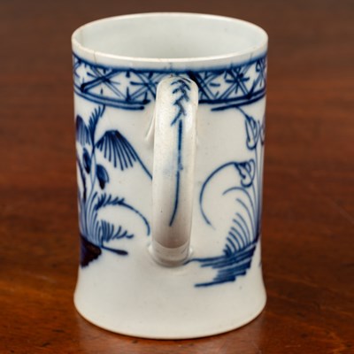 Lot 505 - An 18th century pearlware, possibly Liverpool, mug of small size