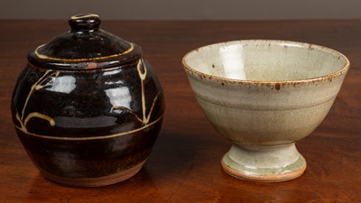 Lot 506 - An ash-glazed bowl by Richard Batterham; and a Winchcombe pottery jar and cover, possibly by Michael Cardew