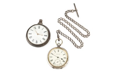 Lot 382 - A George III silver pair cased pocket watch,...