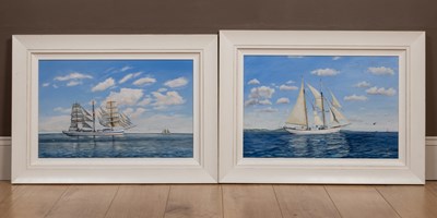 Lot 270 - A pair of pictures of boats at sea