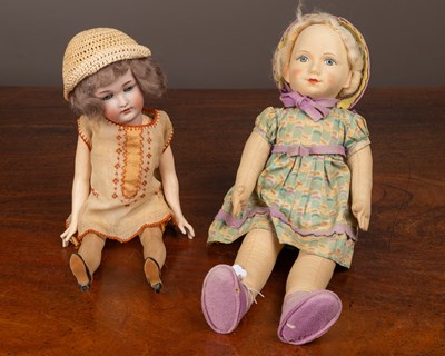 Lot 160 - Two antique dolls