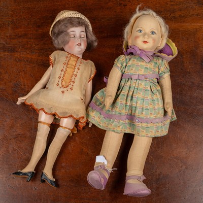 Lot 160 - Two antique dolls