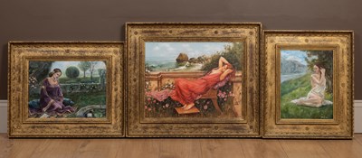 Lot 274 - Seven portraits of ladies in the Pre-Raphaelite style