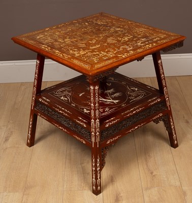 Lot 322 - A Chinese square topped occasional table