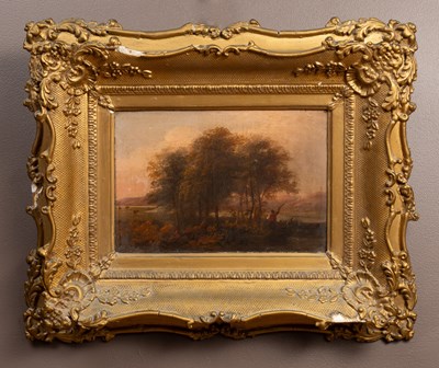 Lot 283 - 19th century English school, woodsman in a landscape