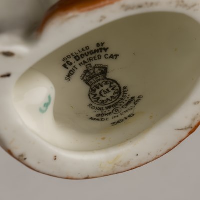 Lot 310 - Three Royal Worcester porcelain cats the...