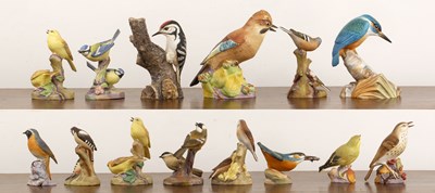 Lot 316 - Collection of twelve Royal Worcester bird...