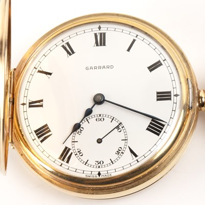 Lot 192 - 9ct gold cased Garrard half hunter pocket...
