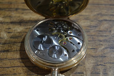 Lot 192 - 9ct gold cased Garrard half hunter pocket...