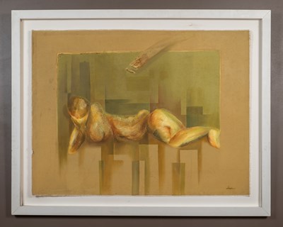 Lot 291 - Jahangir Hossain, a pair of abstract nudes