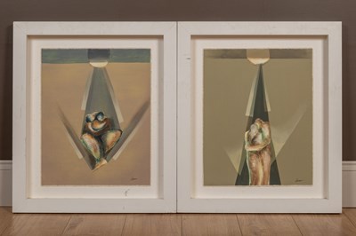 Lot 292 - Jahangir Hossain five abstract studies of nudes together with one other abstract Madonna and child