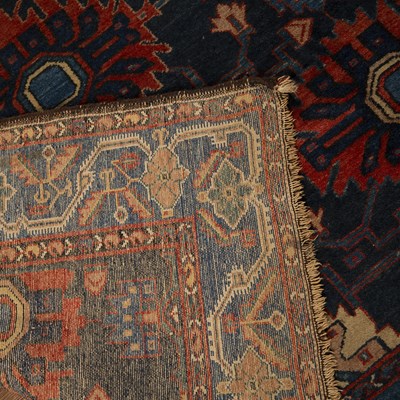 Lot 43 - Blue ground Caucasian rug with geometric...