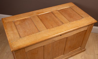 Lot 341 - An old pine blanket box or chest