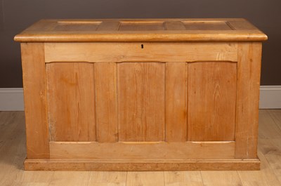 Lot 341 - An old pine blanket box or chest