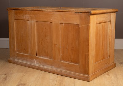 Lot 341 - An old pine blanket box or chest