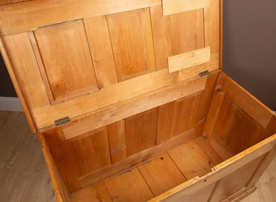 Lot 341 - An old pine blanket box or chest
