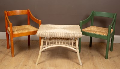 Lot 168 - Two Habitat chairs designed by Vico Magistretti and a coffee table