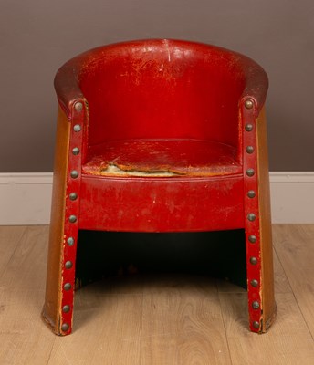 Lot 140 - An Art Deco red leather upholstered child's tub chair