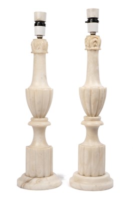 Lot 349 - A pair of classically styled hardstone table lamps