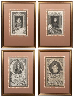 Lot 1060 - A collection of similarly framed portrait engravings of notable English people from history