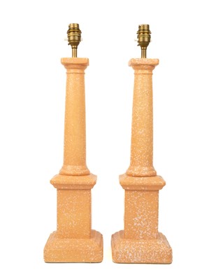 Lot 428 - A pair of ceramic table lamps