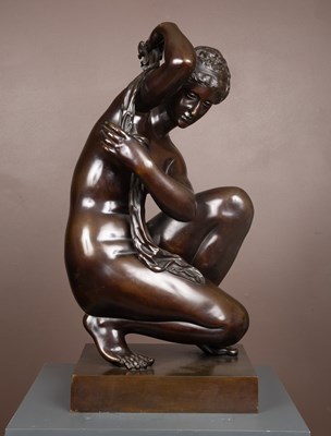 Lot 543 - In the manner of Antonio Susini, a bronze statue of the crouching Venus