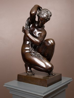 Lot 543 - In the manner of Antonio Susini, a bronze statue of the crouching Venus
