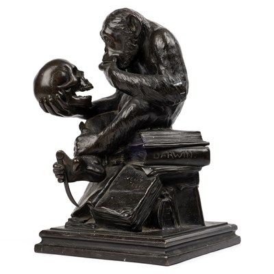 Lot 1 - Hugo Wolfgang Rheinhold (German 1852-1900), Darwin's Ape