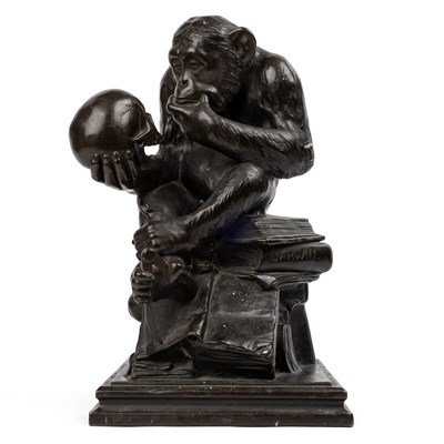 Lot 1 - Hugo Wolfgang Rheinhold (German 1852-1900), Darwin's Ape