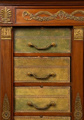 Lot 17 - An Empire style marble-topped filing chest