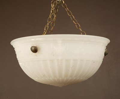 Lot 518 - A moulded frosted glass ceiling light shade