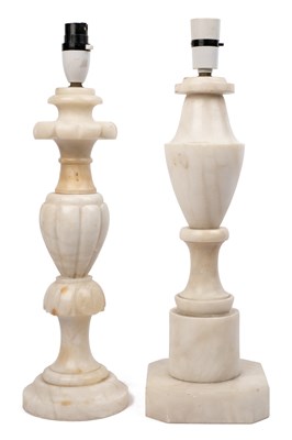 Lot 415 - Two alabaster table lamps