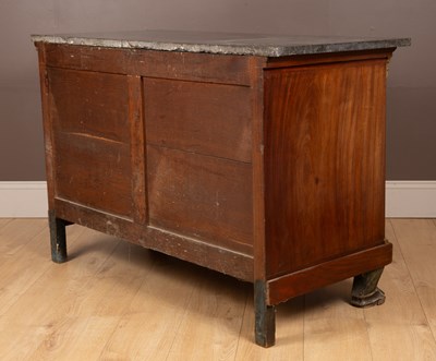 Lot 57 - A 19th century Empire style black marble-topped commode