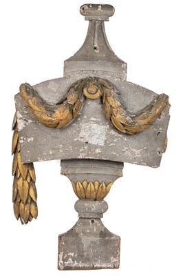 Lot 1037 - A wooden pediment of urn form