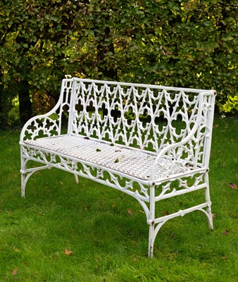 Lot 1316 - A Regency style cast aluminum garden bench