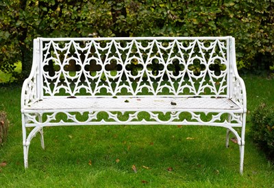 Lot 1316 - A Regency style cast aluminum garden bench