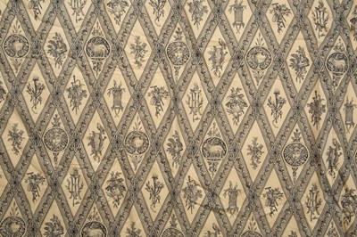 Lot 229 - A pair of lined curtains with a pelmet