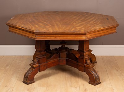 Lot 358 - A walnut octagonal dining table