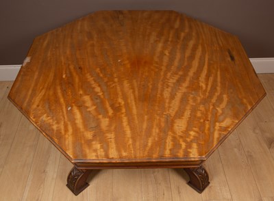 Lot 358 - A walnut octagonal dining table