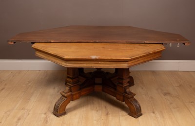 Lot 358 - A walnut octagonal dining table