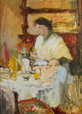 Lot 192 - Sue Jamieson (Contemporary) 'Lady at breakfast'...