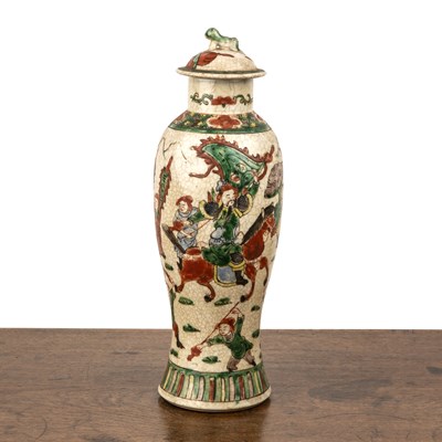 Lot 241 - Chinese crackleware vase and cover early 20th...