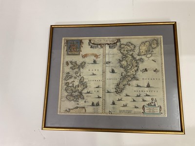 Lot 398 - Two maps and a print to include Willem Jansz Blaeu, 'Orcadum et Schetlandiae'