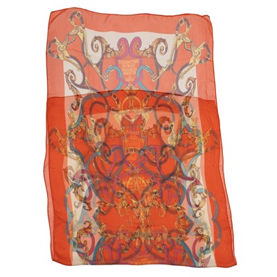 Lot 570 - A silk chiffon scarf by Hermès Paris with...