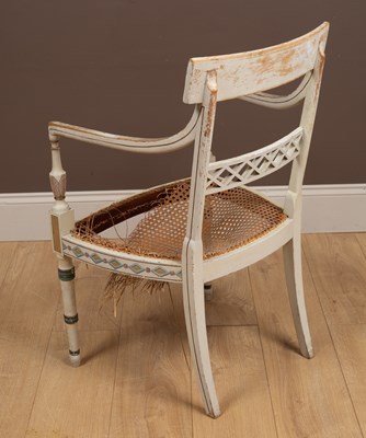 Lot 329 - A white painted Regency open armchair