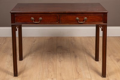 Lot 118 - A George III style mahogany two-drawer side table