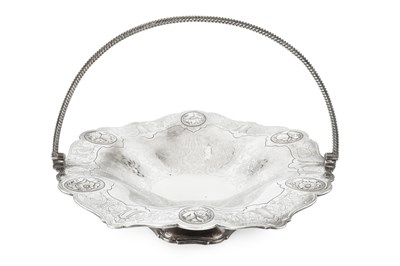 Lot 771 - A mid Victorian silver swing handled fruit...